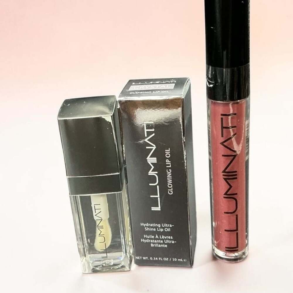 2 PC Bundle-Illuminati Crystal Glowing Lip Oil and Calypso Gloss Set